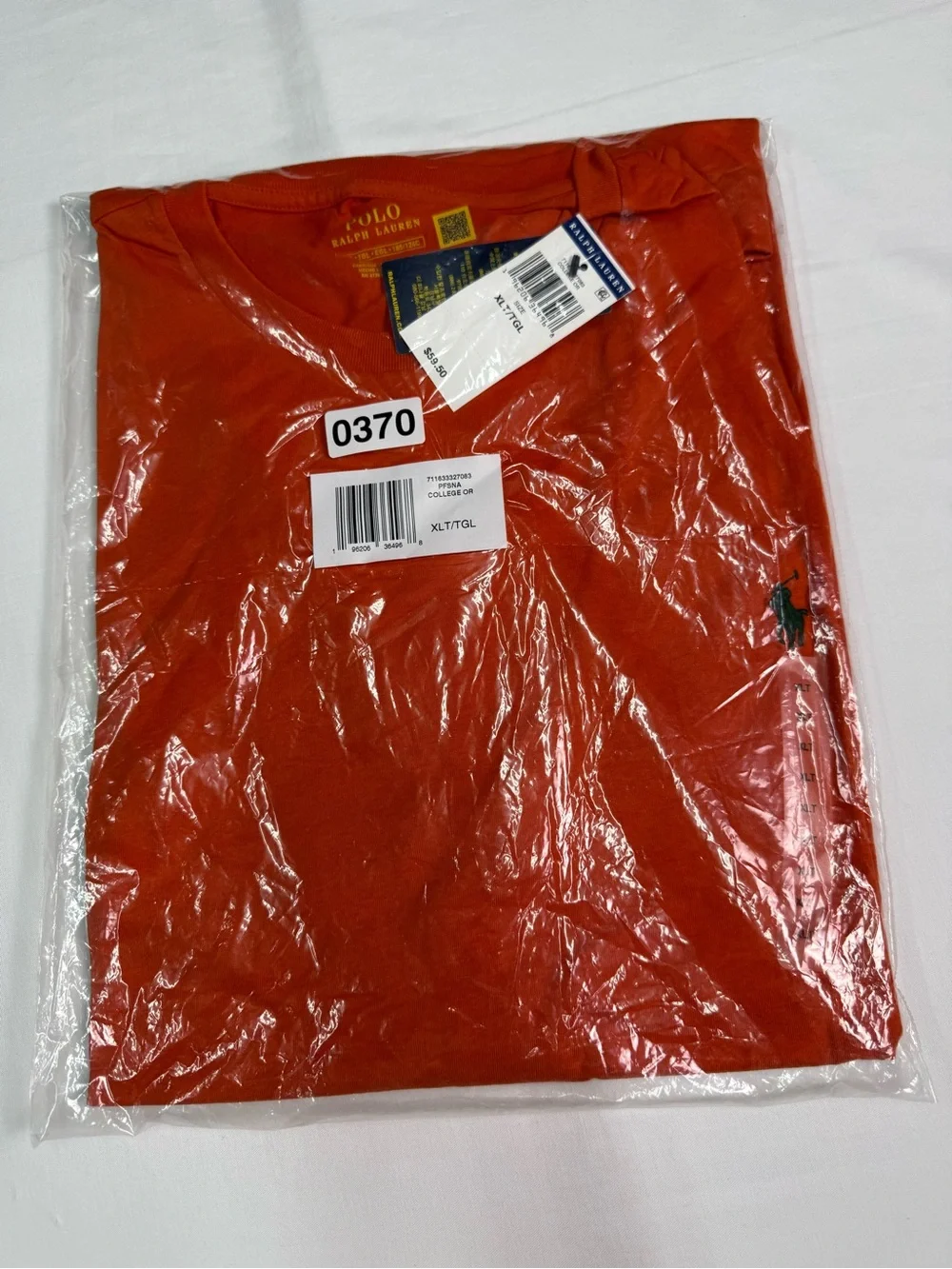 Big and Tell Polo Ralph Lauren Orange Green Pony Classic Fit Crew Neck T-Shirt